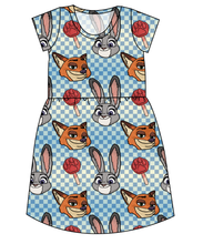 Load image into Gallery viewer, Zoo Friends Check Ladies' Play Dress