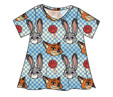 Load image into Gallery viewer, Zoo Friends Check Ladies' Swing Tee