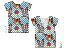 Load image into Gallery viewer, Zoo Friends Check Low Back Ballerina Tee