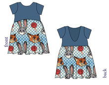 Load image into Gallery viewer, Zoo Friends Check Low Back Dress