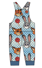 Load image into Gallery viewer, Zoo Friends Check Overalls and Shortalls