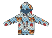 Load image into Gallery viewer, Zoo Friends Check Oversized Hoodie