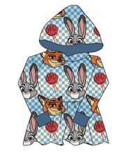 Load image into Gallery viewer, Zoo Friends Check Peplum Hoodie (or Crewneck)