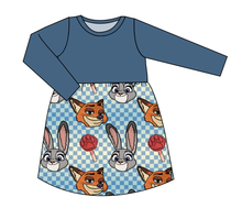 Load image into Gallery viewer, Zoo Friends Check Play Dress