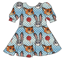 Load image into Gallery viewer, Zoo Friends Check Prairie Dress