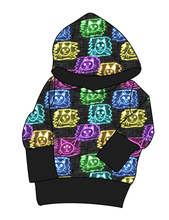 Load image into Gallery viewer, Juniper's Neon Kitties Grow With Me Hoodie (or Crewneck)