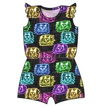 Load image into Gallery viewer, Juniper's Neon Kitties Ivy Summer Romper