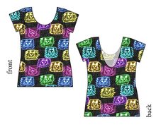 Load image into Gallery viewer, Juniper's Neon Kitties Ladies' Low Back Ballerina Tee