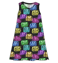 Load image into Gallery viewer, Juniper's Neon Kitties Ladies' Swing Dress