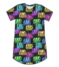 Load image into Gallery viewer, Juniper's Neon Kitties Ladies' T-Shirt Dress