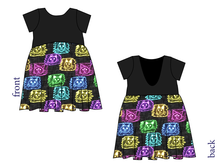 Load image into Gallery viewer, Juniper's Neon Kitties Low Back Dress