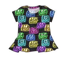 Load image into Gallery viewer, Juniper's Neon Kitties Peplum Top