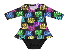 Load image into Gallery viewer, Juniper's Neon Kitties Peplum Top