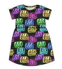 Load image into Gallery viewer, Juniper's Neon Kitties Play Dress