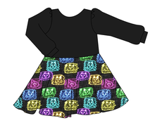 Load image into Gallery viewer, Juniper's Neon Kitties Prairie Dress