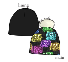 Load image into Gallery viewer, Juniper's Neon Kitties Slouchy Beanie (Reversible!)
