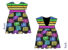 Load image into Gallery viewer, Juniper's Neon Kitties Low Back Dress