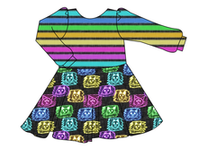 Load image into Gallery viewer, Juniper's Neon Kitties Prairie Dress