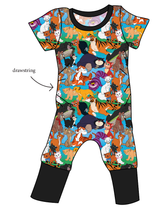 Load image into Gallery viewer, Meow Mix Grow With Me Pants And Shorts Romper
