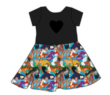 Load image into Gallery viewer, Meow Mix Molly Heart Back Twirly Dress