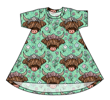 Load image into Gallery viewer, Highland Cows Basic T-Shirt Dress
