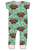 Load image into Gallery viewer, Highland Cows Bennett Pants and Shorts Length T-Shirt Romper