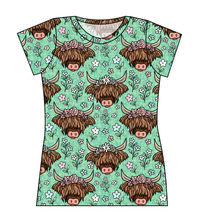 Load image into Gallery viewer, Highland Cows Ladies' Basic Tee