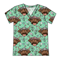 Load image into Gallery viewer, Highland Cows Ladies' Slouchy V-Neck Tee