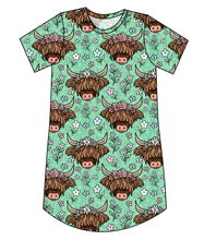 Load image into Gallery viewer, Highland Cows Ladies' T-Shirt Dress