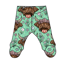 Load image into Gallery viewer, Highland Cows Newborn Footed Pants