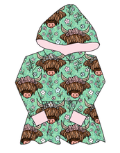 Load image into Gallery viewer, Highland Cows Peplum Hoodie (or Crewneck)