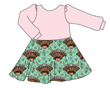 Load image into Gallery viewer, Highland Cows Prairie Dress