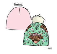 Load image into Gallery viewer, Highland Cows Slouchy Beanie (Reversible!)