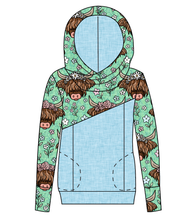 Load image into Gallery viewer, Highland Cows Ladies Hoodie