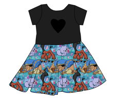 Load image into Gallery viewer, Groovy Crew Molly Heart Back Twirly Dress