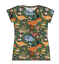 Load image into Gallery viewer, Dino Pups Ladies' Basic Tee
