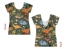 Load image into Gallery viewer, Dino Pups Ladies' Low Back Ballerina Tee