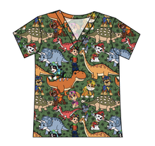Load image into Gallery viewer, Dino Pups Ladies' Slouchy V-Neck Tee