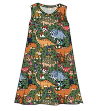 Load image into Gallery viewer, Dino Pups Ladies' Swing Dress