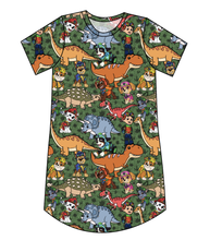 Load image into Gallery viewer, Dino Pups Ladies' T-Shirt Dress