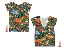 Load image into Gallery viewer, Dino Pups Low Back Ballerina Tee
