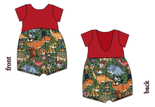 Load image into Gallery viewer, Dino Pups Low Back Romper and Bubble Romper