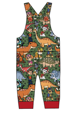 Load image into Gallery viewer, Dino Pups Overalls and Shortalls