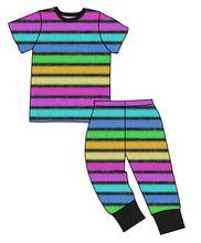Load image into Gallery viewer, Bright Light Stripes Basic Loungewear Set
