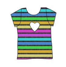 Load image into Gallery viewer, Bright Light Stripes Cambria Heart Back Tee