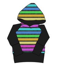 Load image into Gallery viewer, Bright Light Stripes Grow With Me Hoodie (or Crewneck)