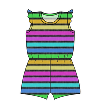Load image into Gallery viewer, Bright Light Stripes Ivy Summer Romper