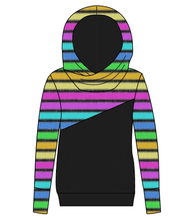Load image into Gallery viewer, Bright Light Stripes Ladies Hoodie