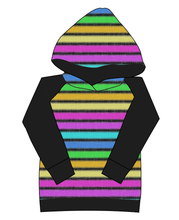 Load image into Gallery viewer, Bright Light Stripes Ladies Hoodie