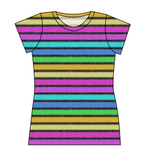 Load image into Gallery viewer, Bright Light Stripes Ladies' Basic Tee